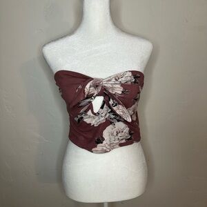 Floral Maroon Crop Top